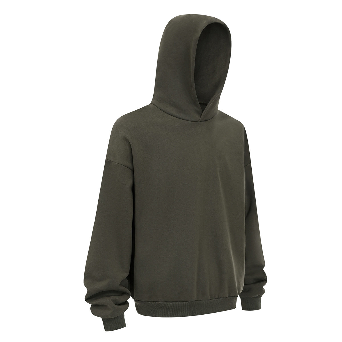 Heavyweight 430GSM Boxy-Fit Fleece Hoodie – Solid Color