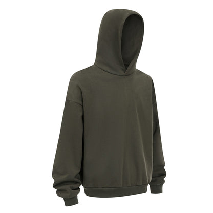 Heavyweight 430GSM Boxy-Fit Fleece Hoodie – Solid Color