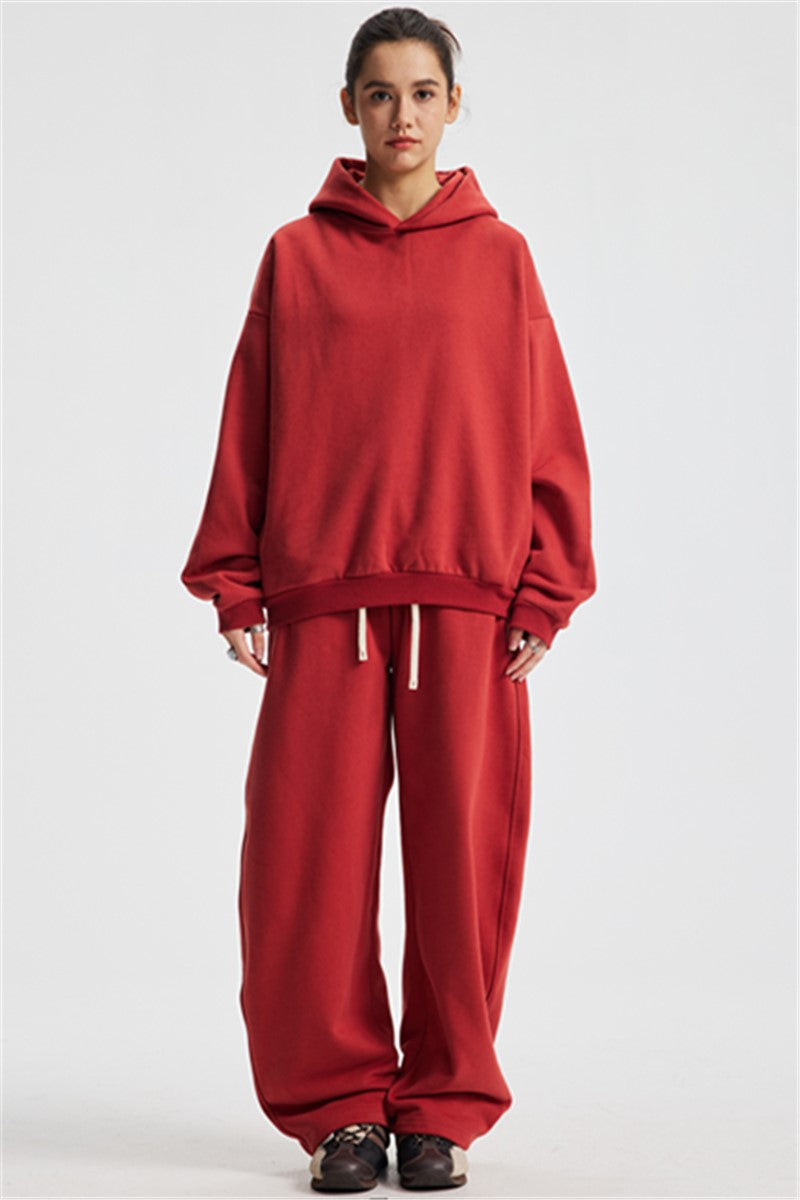 Heavyweight 430GSM Boxy-Fit Fleece Hoodie – Solid Color