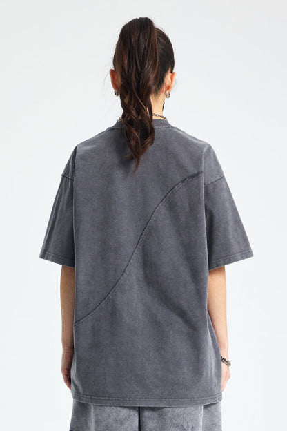 Heavyweight 275GSM Spliced Washed-Out Tee