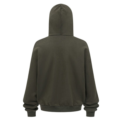 Heavyweight 430GSM Boxy-Fit Fleece Hoodie – Solid Color