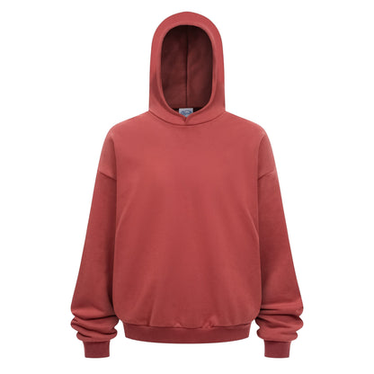 Heavyweight 430GSM Boxy-Fit Fleece Hoodie – Solid Color