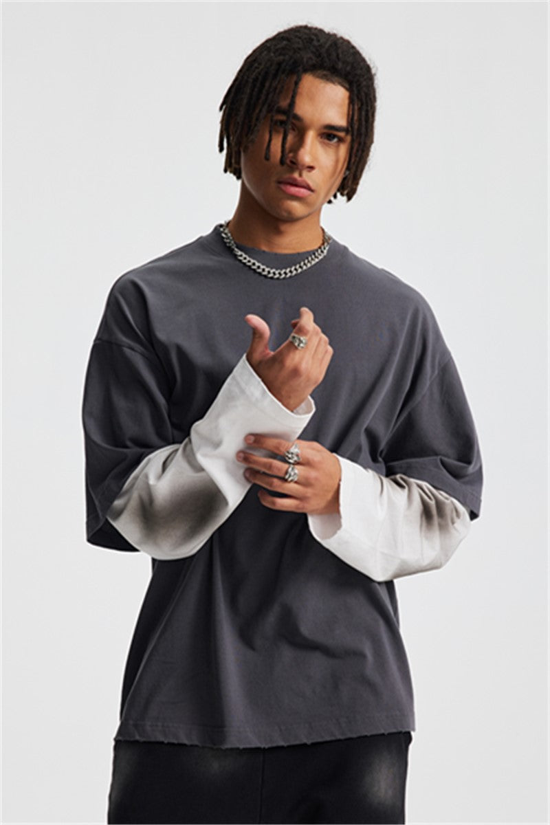 275GSM Washed Double-Layer Long-Sleeve Shirt