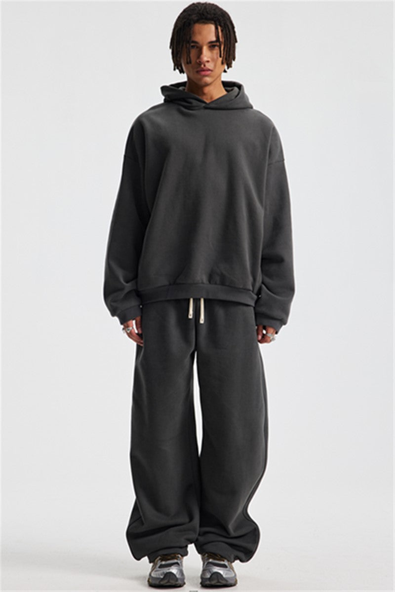 Heavyweight 430GSM Boxy-Fit Fleece Hoodie – Solid Color