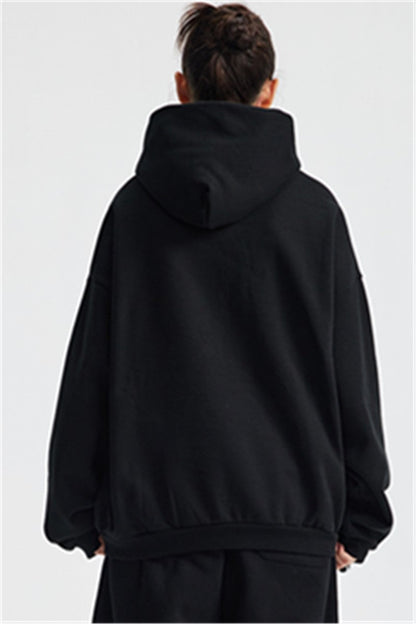 Heavyweight 430GSM Boxy-Fit Fleece Hoodie – Solid Color