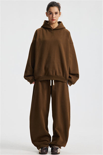 Heavyweight 430GSM Boxy-Fit Fleece Hoodie – Solid Color