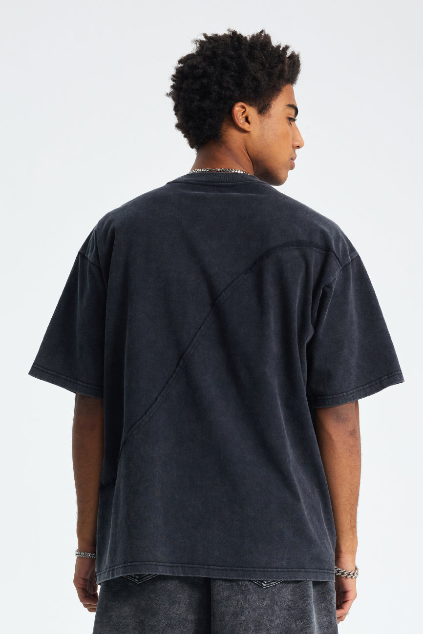 Heavyweight 275GSM Spliced Washed-Out Tee