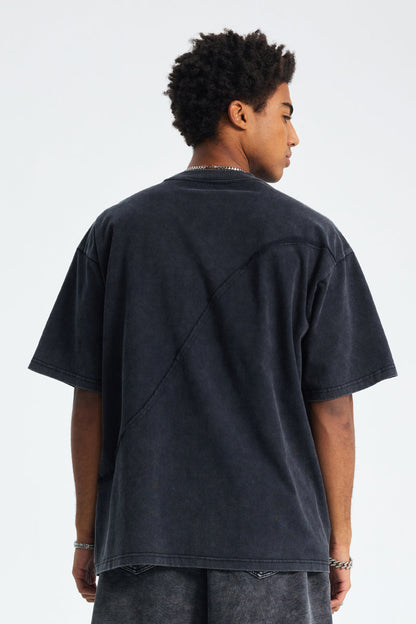 Heavyweight 275GSM Spliced Washed-Out Tee