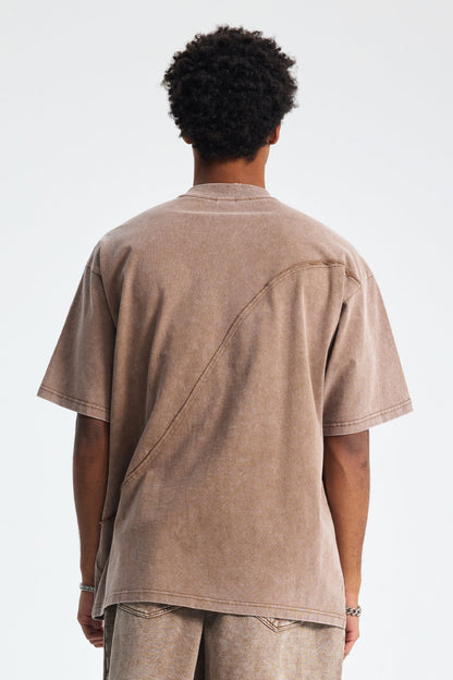 Heavyweight 275GSM Spliced Washed-Out Tee