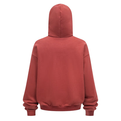 Heavyweight 430GSM Boxy-Fit Fleece Hoodie – Solid Color