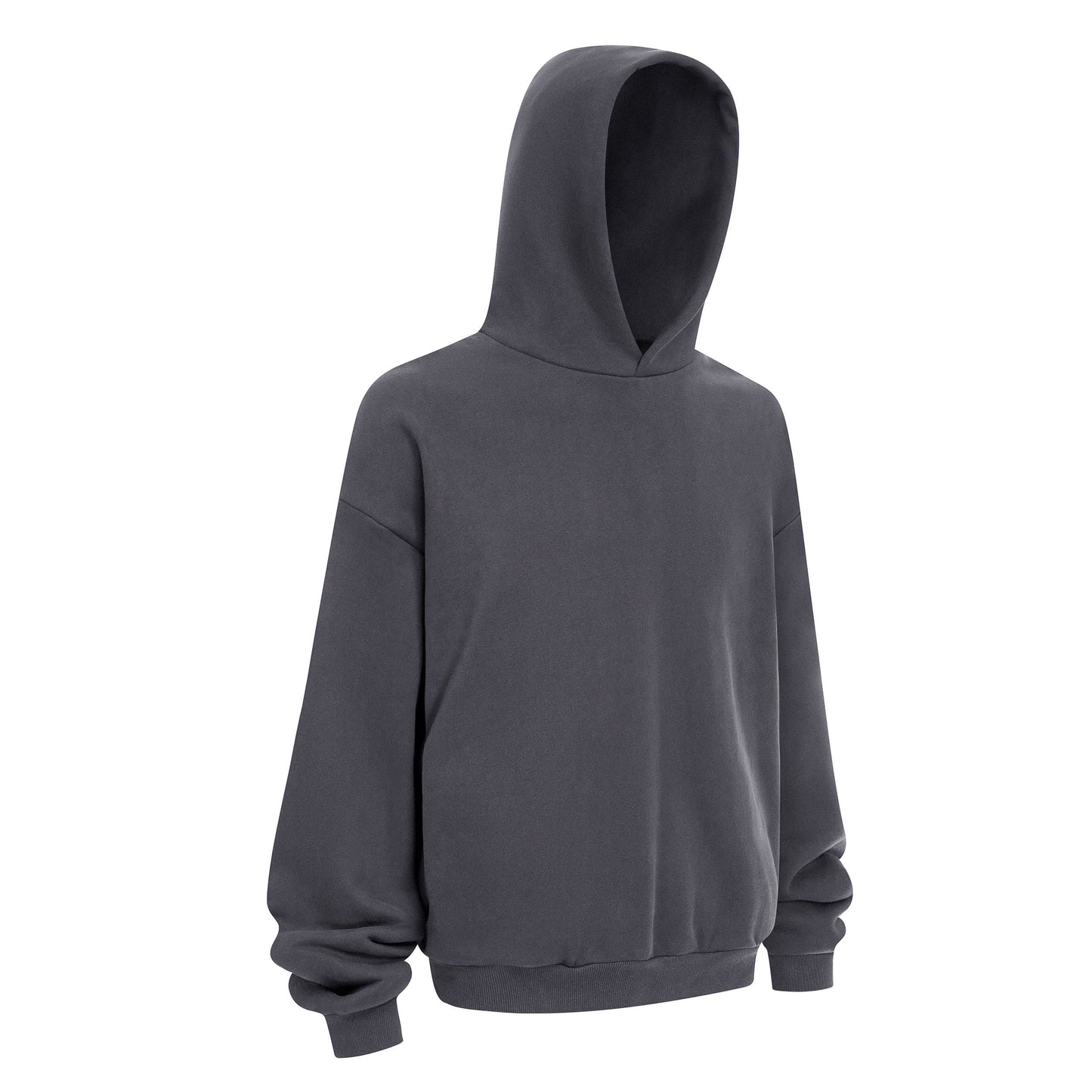 Heavyweight 430GSM Boxy-Fit Fleece Hoodie – Solid Color