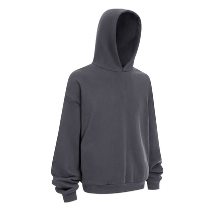 Heavyweight 430GSM Boxy-Fit Fleece Hoodie – Solid Color