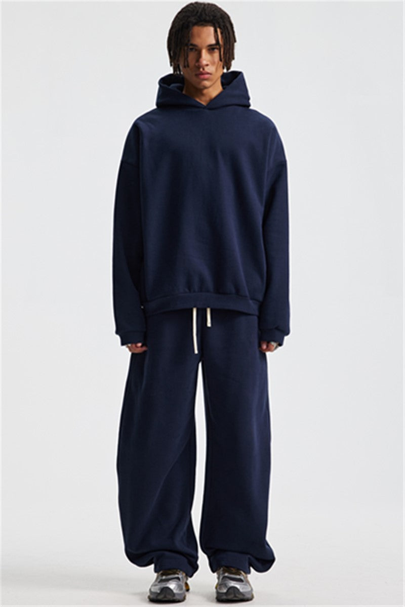 Heavyweight 430GSM Boxy-Fit Fleece Hoodie – Solid Color