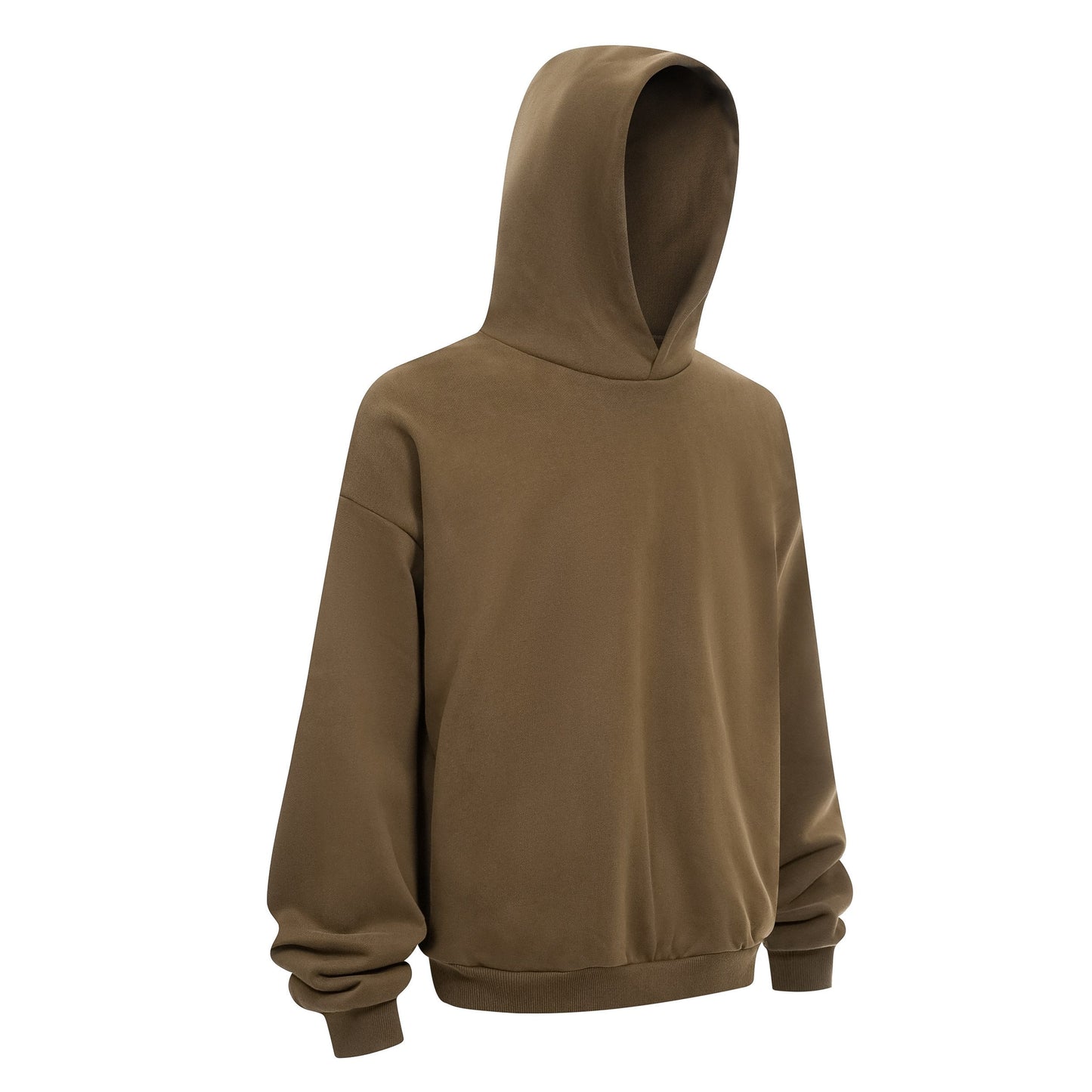 Heavyweight 430GSM Boxy-Fit Fleece Hoodie – Solid Color