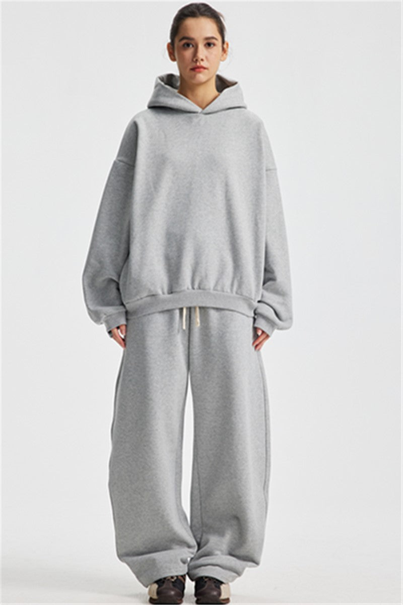 Heavyweight 430GSM Boxy-Fit Fleece Hoodie – Solid Color