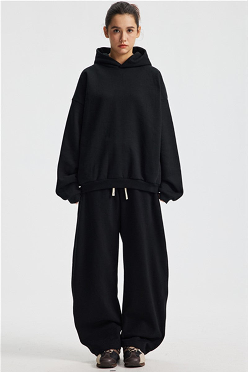 Heavyweight 430GSM Boxy-Fit Fleece Hoodie – Solid Color