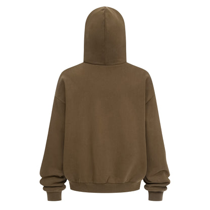 Heavyweight 430GSM Boxy-Fit Fleece Hoodie – Solid Color