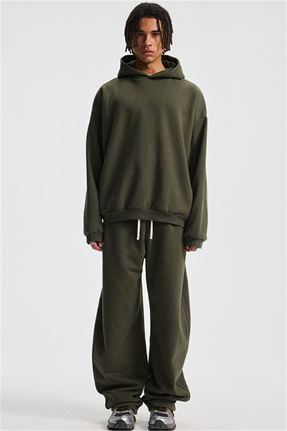 Heavyweight 430GSM Boxy-Fit Fleece Hoodie – Solid Color