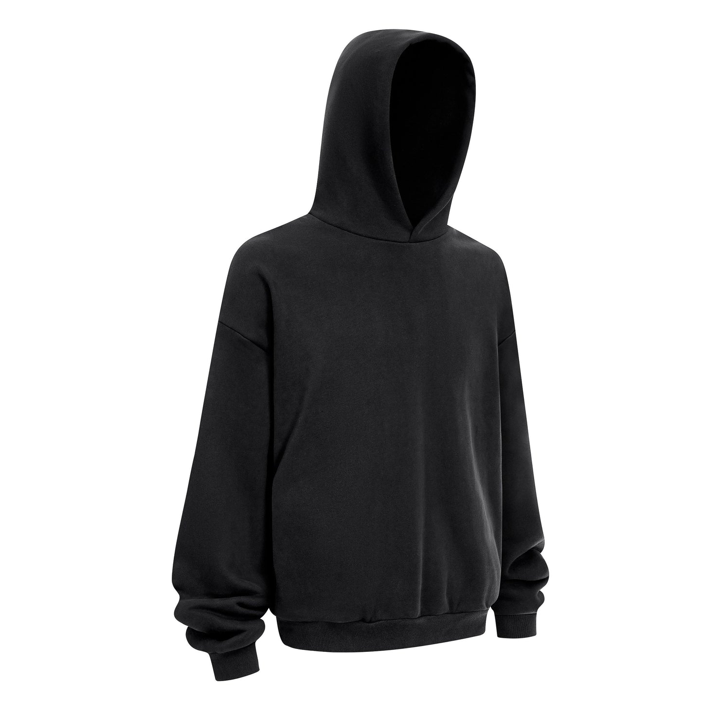 Heavyweight 430GSM Boxy-Fit Fleece Hoodie – Solid Color