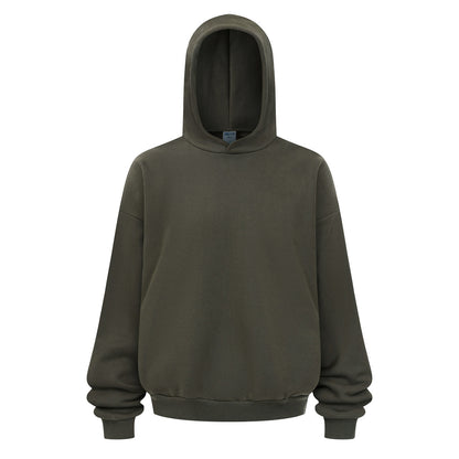 Heavyweight 430GSM Boxy-Fit Fleece Hoodie – Solid Color