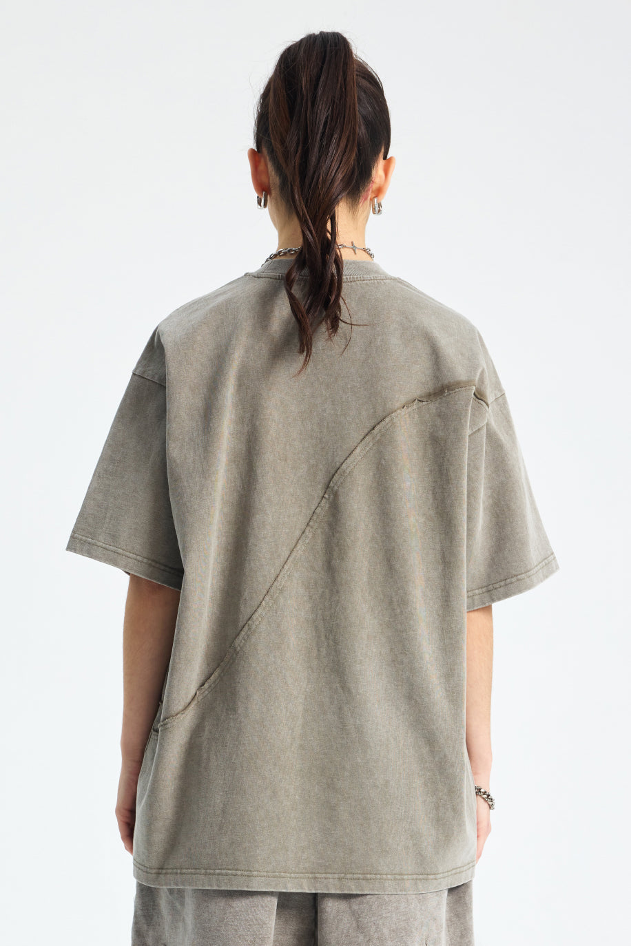 Heavyweight 275GSM Spliced Washed-Out Tee