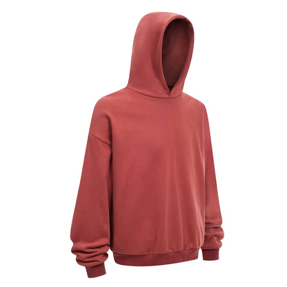Heavyweight 430GSM Boxy-Fit Fleece Hoodie – Solid Color