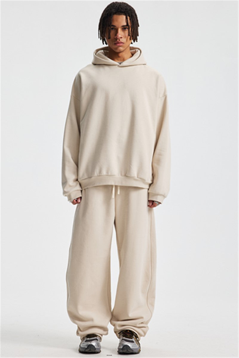 Heavyweight 430GSM Boxy-Fit Fleece Hoodie – Solid Color